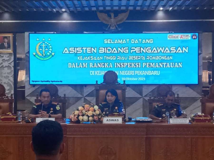 Aswas Kejati Riau Inspeksi Kejari Pekanbaru, Ayu Agung: Tanamkan Nilai-nilai Tri Krama Adhyaksa