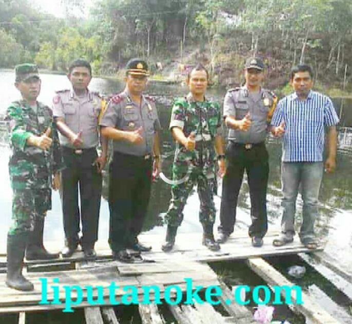 Antisipasi Karhutla, Kapolsek Bersama Danramil Kuantan Tengah Tinjau Bendungan Koto Sentajo