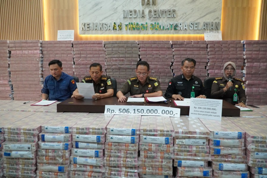 Kejati Sumsel Sita Rp 506 Milyar Terkait Kasus Fasilitas Kredit Bank Plat Merah