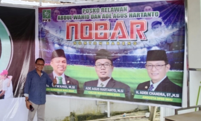 Relawan Abdul Wahid dan SAH Gelar Nobar Laga Semifinal Timnas U23