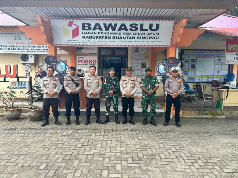 Polres Kuansing Patroli Sinergitas TNI Polri Lakukan Pemantauan Personil Pengamanan Bawaslu