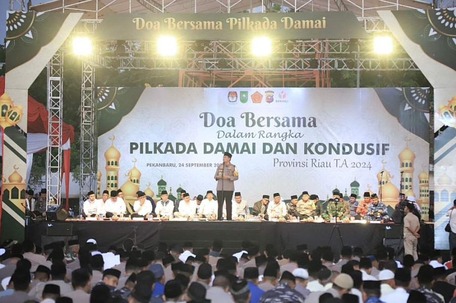 Wujudkan Pilkada Damai, Polda Riau Gelar Doa Bersama Seluruh Paslon