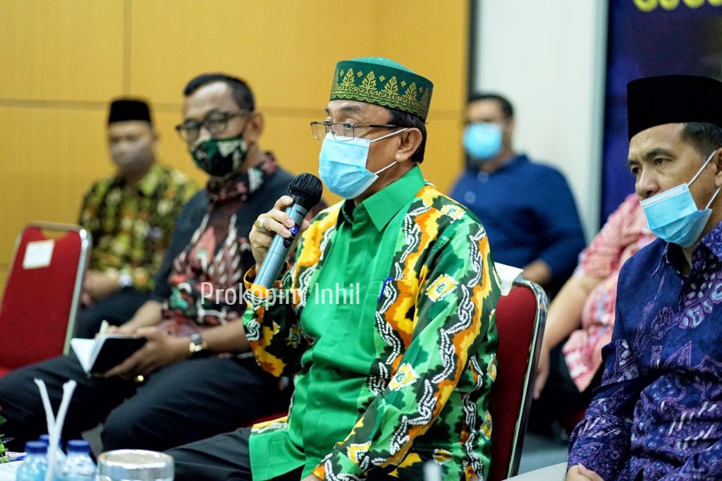 Laporkan Peningkatan Kasus Covid-19, Bupati Inhil dan Tim Gugus Tugas Lakukan Vidcon Bersama Gubri