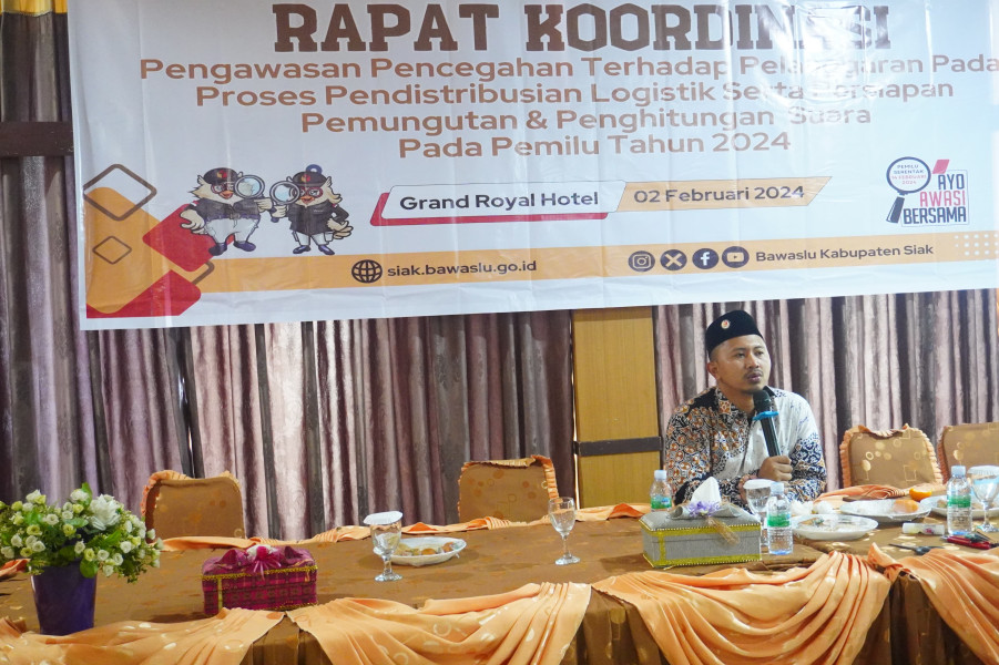 Bawaslu Siak Gelar Rakor Pengawasan Tahapan Logistik untuk Pemilu 2024