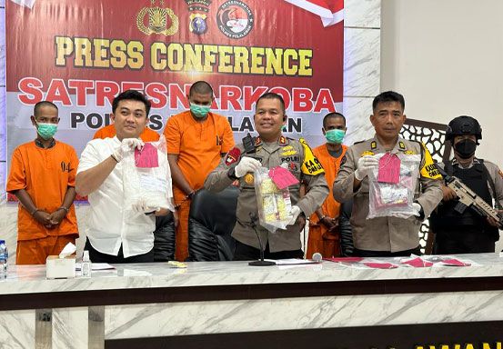 Tangkapan Besar Polres Pelalawan Riau, Amankan 5 Pelaku dan 5 Kg Sabu