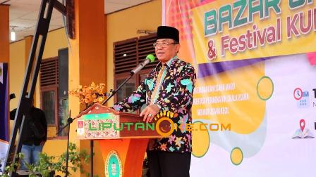 Bupati Inhil Buka Bazar UMKM dan Festival Kuliner Tajaan Diskop dan UKM Bersama Unisi