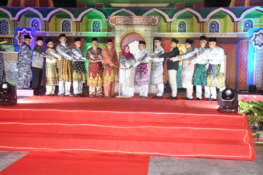Dihadiri Bupati Kasmarni dan Wabup Bagus Santoso Pembukaan MTQ ke-28 Tingkat Kecamatan Bantan Meriah