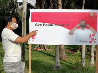 Cegah Penularan Covid-19, Pemdes Koto Sentajo Pasang Spanduk Himbaun 