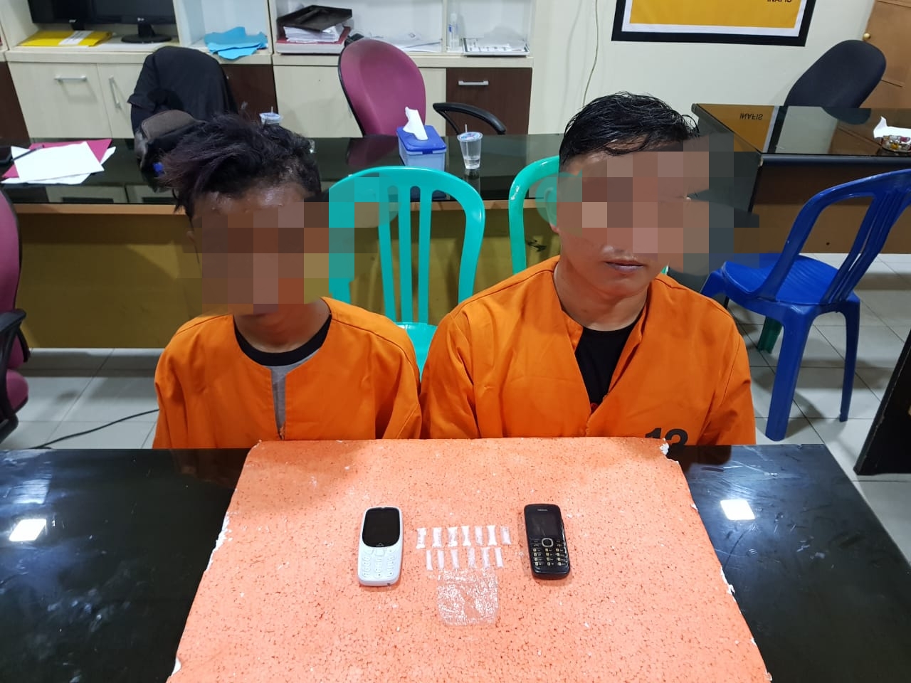 Polres Inhil Amankan 2 Terduga Pelaku dan 13 Paket Shabu