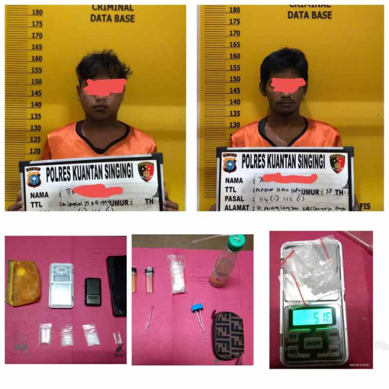 Polres Kuansing Amankan Dua Terduga Penyalahgunaan Narkotika, Dua Masuk DPO