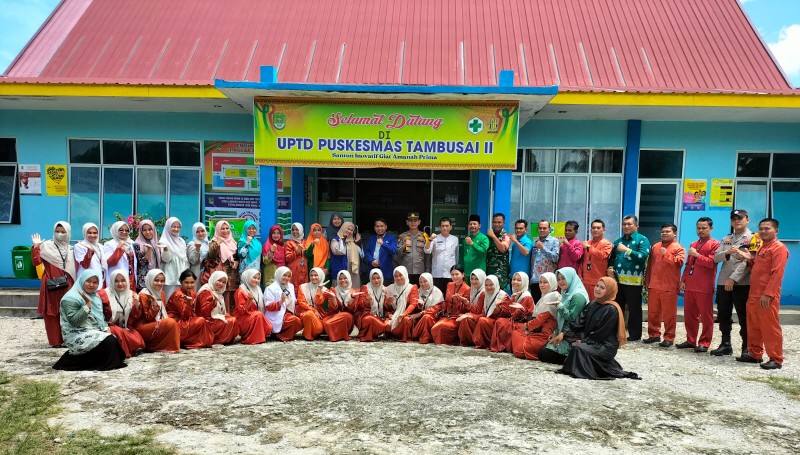 Bersama Camat, Kapolsek Tambusai Cooling System Pilakda dan Penyuluhan Kesehatan di Desa Suka Maju