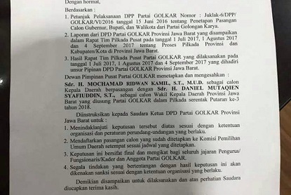 Keraguan Wasekjen Golkar Terkait Dukungan untuk Emil di Pilkada Jabar
