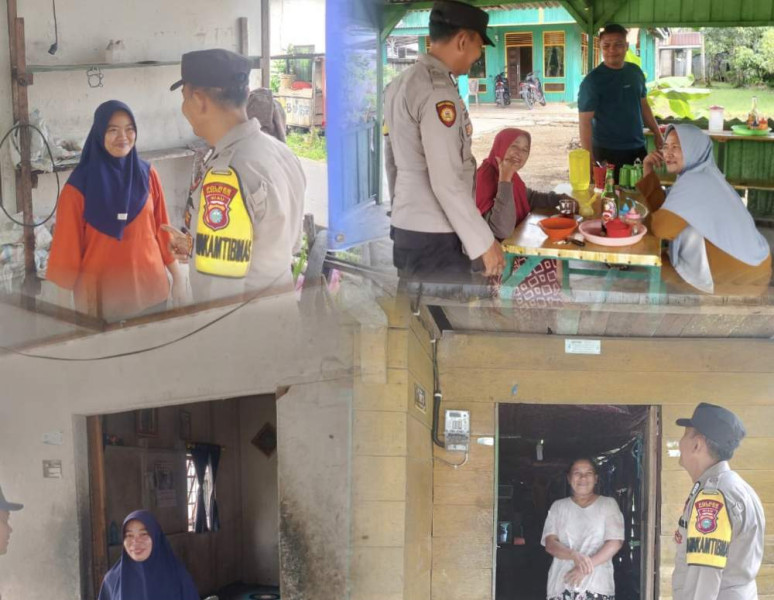 Bhabinkamtibmas Desa Harapan Jaya Lakukan Kegiatan Door to Door dan Edukasi Pasca Pilkada