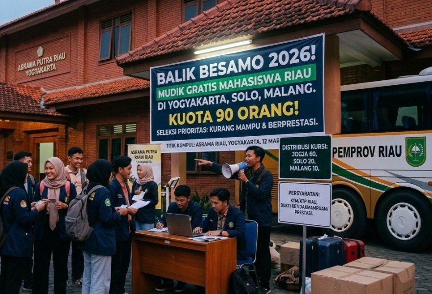 Pemprov Riau Siapkan Bus Mudik Gratis Bagi Mahasiswa Jogja