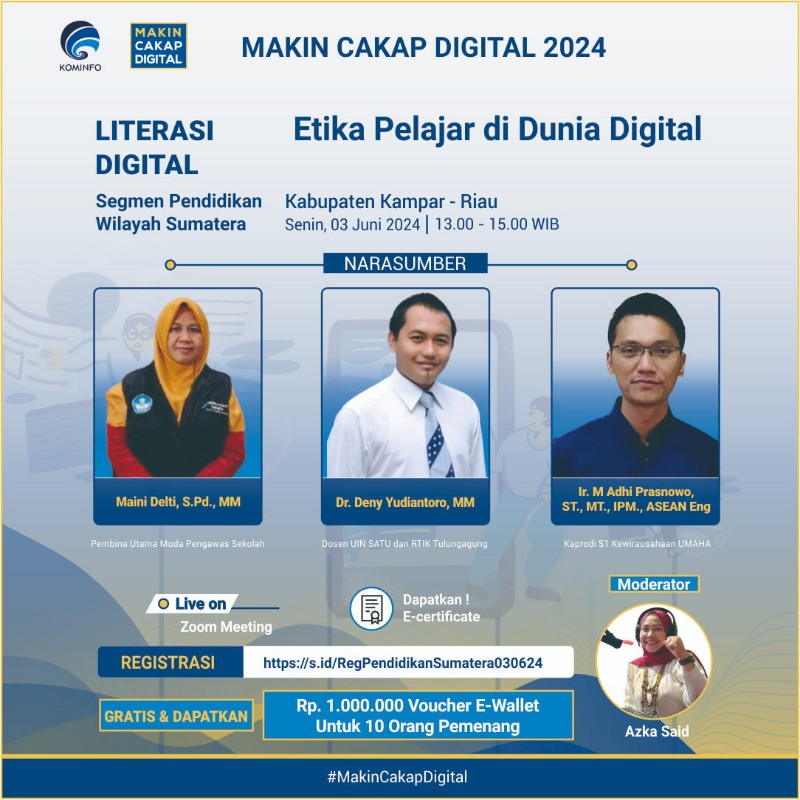 Kominfo Gelar Webinar di Kampar, Bahas Etika Pelajar di Dunia Digital