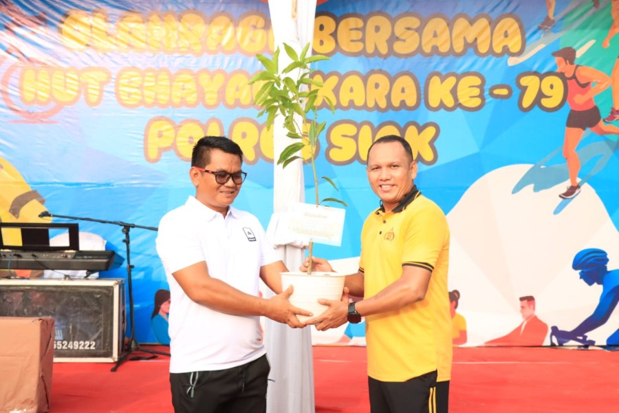 Peringatan Hari Bhayangkara ke-79, Polres Siak Gelar Olahraga Bersama