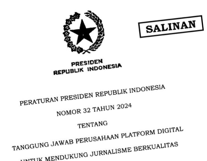 Presiden Jokowi Teken Perpres  Publisher Rights, Berlaku Setelah 6 Bulan Sejak Diundangkan