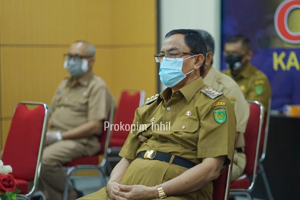 Bupati Inhil Saksikan Pengumuman Lomba Inovasi Daerah Penyiapan Tatanan Normal Baru Melalui Vidcon