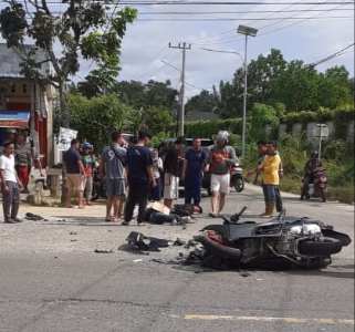 Tabrakan Maut di Simpang Empat Pematang Reba Inhu, Warga Inhil Tewas 