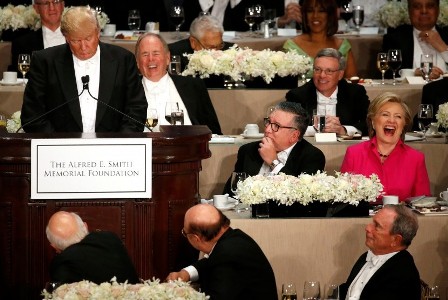 Donald Trump Disoraki saat Makan Malam Amal di Manhattan