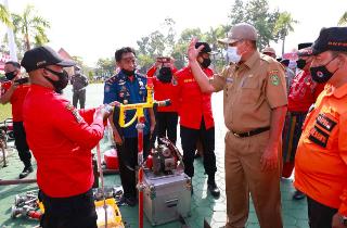 Polres Siak Gelar Apel Kesiapsiagaan Penanggulangan Bencana Karhutla 2022