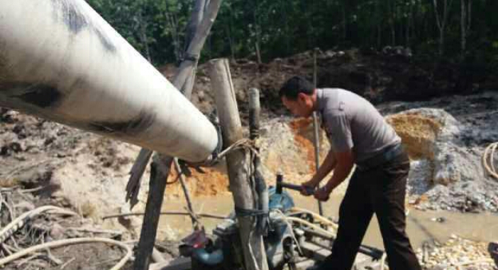 Dua Polsek Razia Dompeng PETI Sepanjang Aliran Sungai