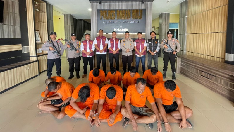 Polres Rohul Berhasil Ungkap Sindikat Pencurian Ternak Sapi Yang Resahkan Warga, 10 Tersangka Diamankan