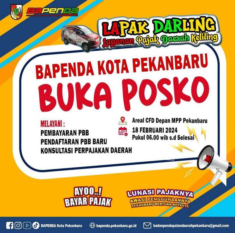 Hello Warga Pekanbaru, Mau Bayar PBB?, Ke Lapak Darling Aja!