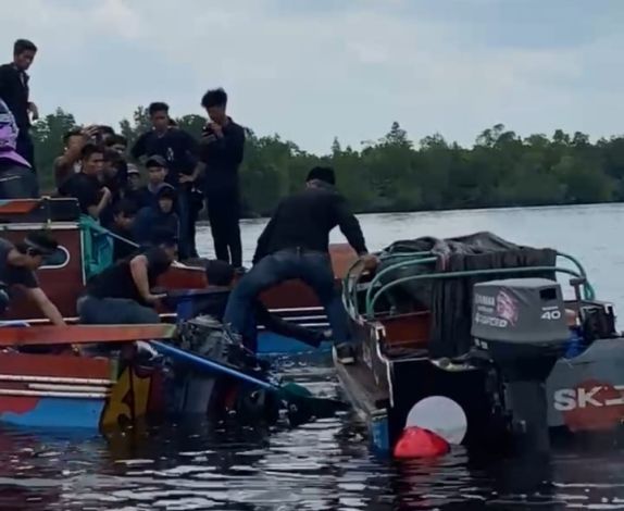 Dua Speedboat Tabrakan di Tanjung Keramat Inhil, Satu Orang Dinyatakan Hilang
