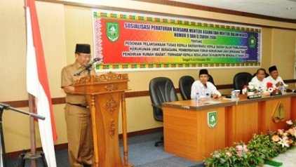 Plt Sekda Buka Sosialisasi Peraturan Bersama Menag dan Mendagri