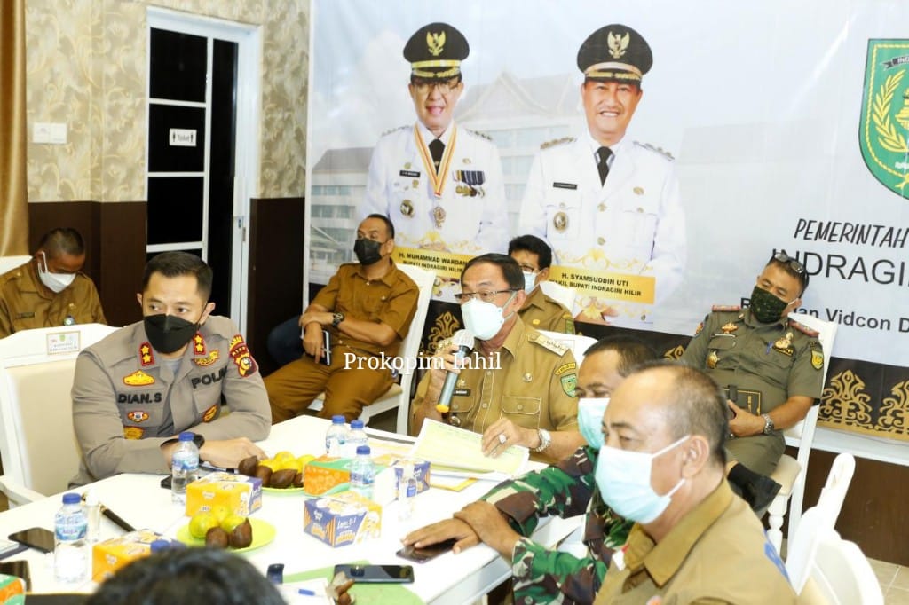 Bupati Inhil Ikuti Rapat Penanganan Covid-19 Riau Secara Virtual