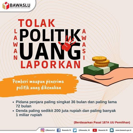 Awas! Politik Uang,  Bawaslu Riau: Pemberi dan Penerima Bisa Kena Disanksi Penjara dan Denda Rp 1 Miliar
