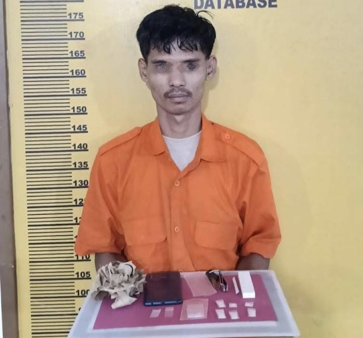 Pemuda di Rengat Ditangkap Polisi, Simpan 7 Paket Sabu Siap Edar