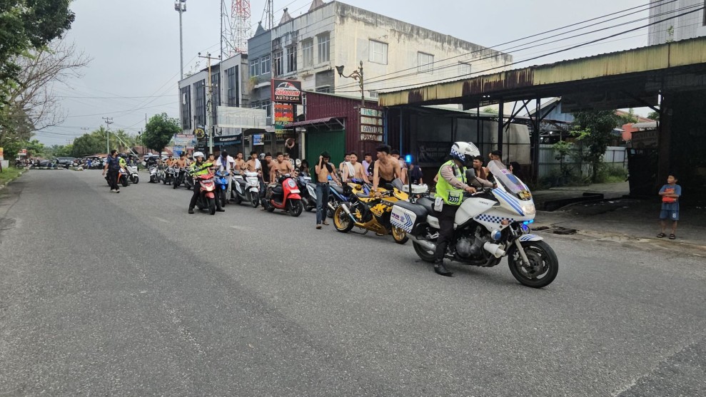 Meresahkan! Polisi Amankan 28 Sepeda Motor Balap Liar di Rumbai