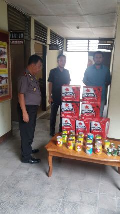  Polsek Kuantan Tengah Amankan Minuman Beralkohol