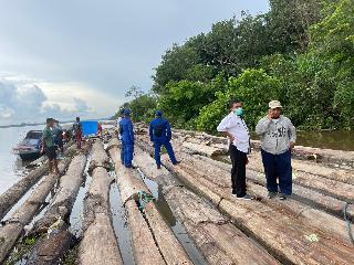 Ditpolairud Baharkam Polri Gagalkan Penyelundupan Kayu Ilegal di Kalimantan