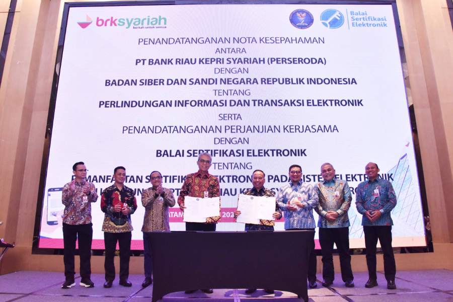 BRK Syariah Teken MoU dengan BSSN dan BSrE Terkait Sertifikat Elektronik