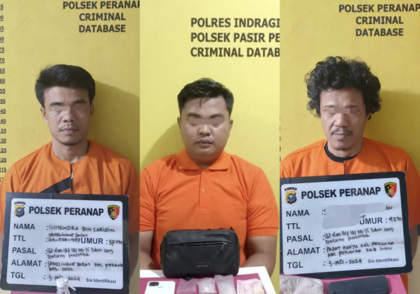 2 Polsek di Inhu Bekuk 3 Pengedar Sabu, Ini Tampangnya