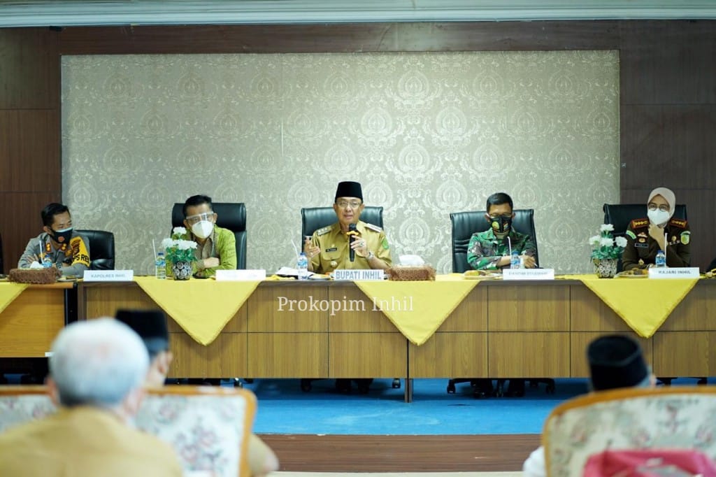 Sikapi Covid-19, Bupati Inhil Pimpin Rapat Persiapan Istighatsah Kubra dan Zikir Bersama