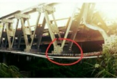 Ngeri, Jembatan Rantau Beringin Retak dan Nyaris Ambruk 